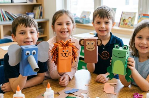 Animal Puppets from Juice Boxes