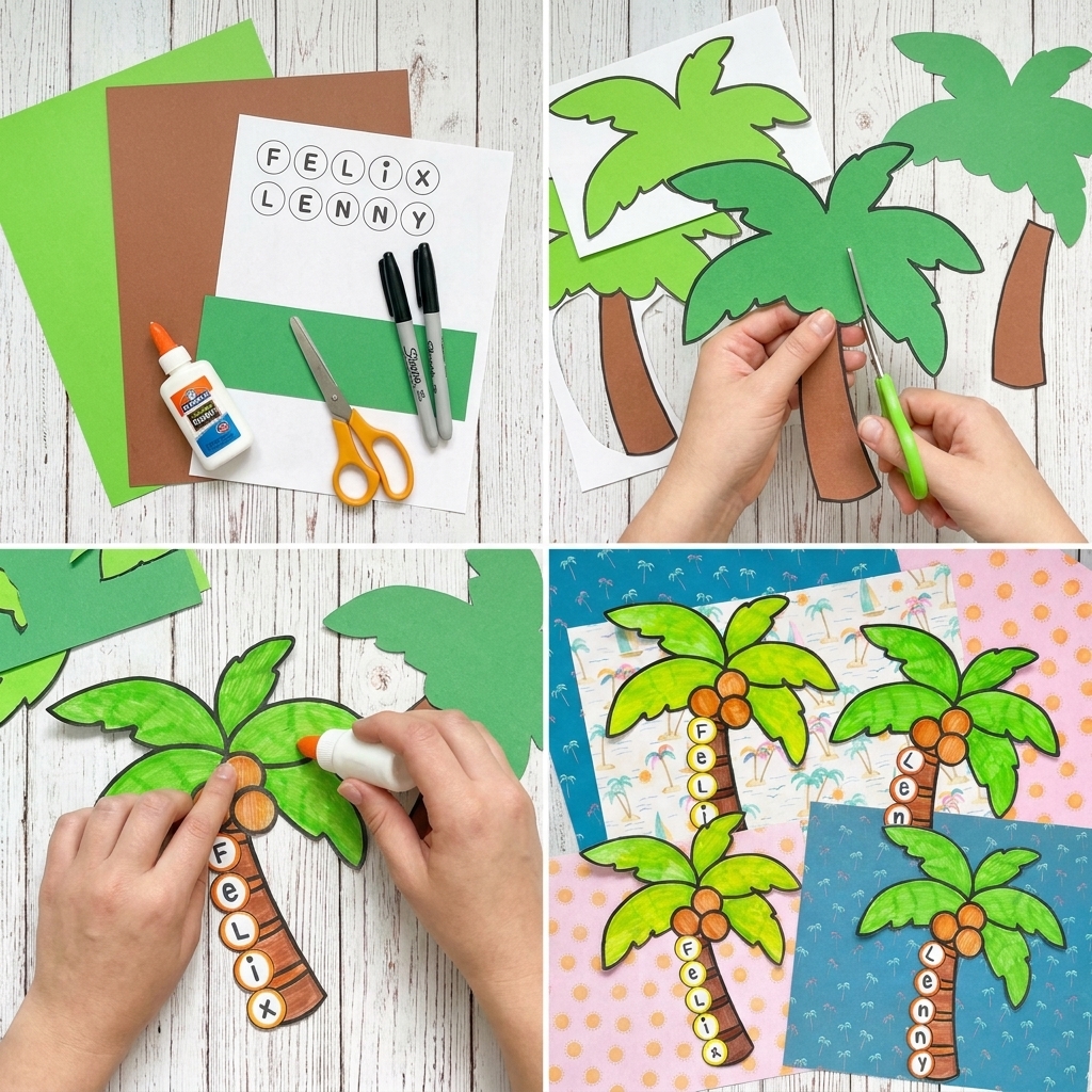 Créer une Activité Artistique Autour d'un Palmier en Papier Déchiré Un Projet Créatif pour les Enfants