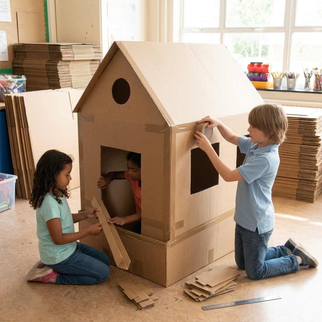 DIY Cardboard Playhouse