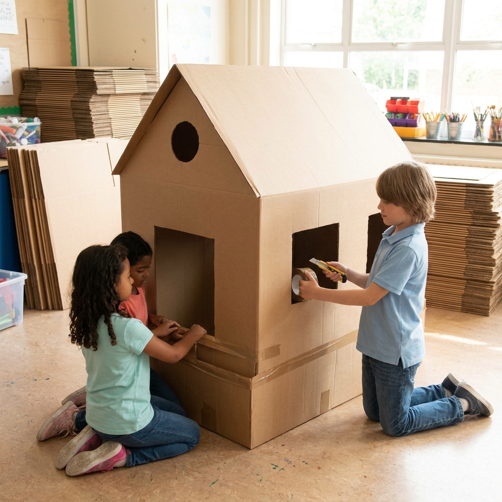 DIY Cardboard Playhouse