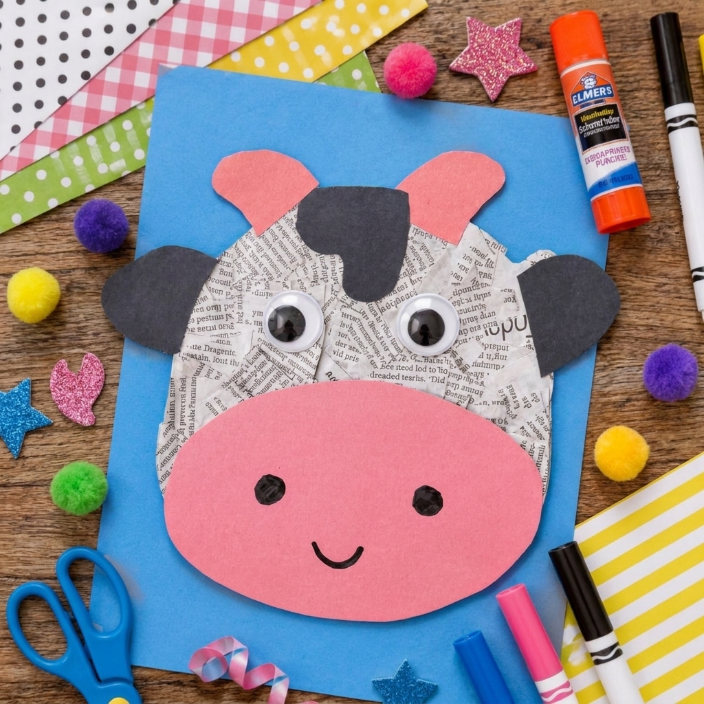 Fabriquer une Vache en Papier Déchiré Une Activité Créative et Ludique pour les Enfants