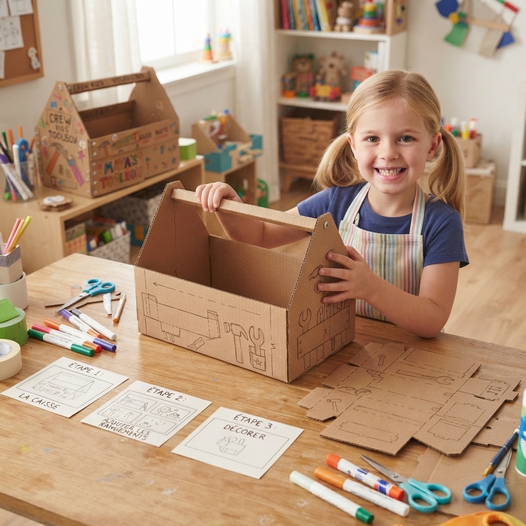 boîte à outils en carton