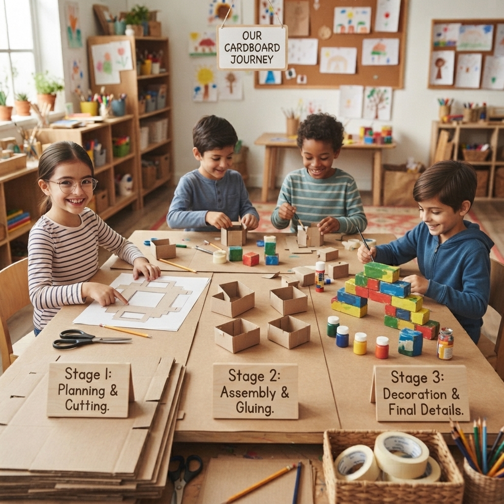 briques de construction en carton