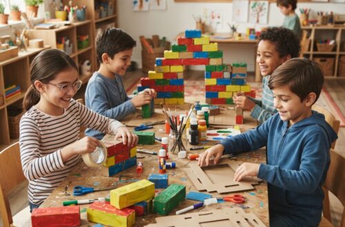 briques de construction en carton