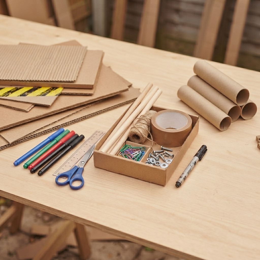 pelle de chantier en carton