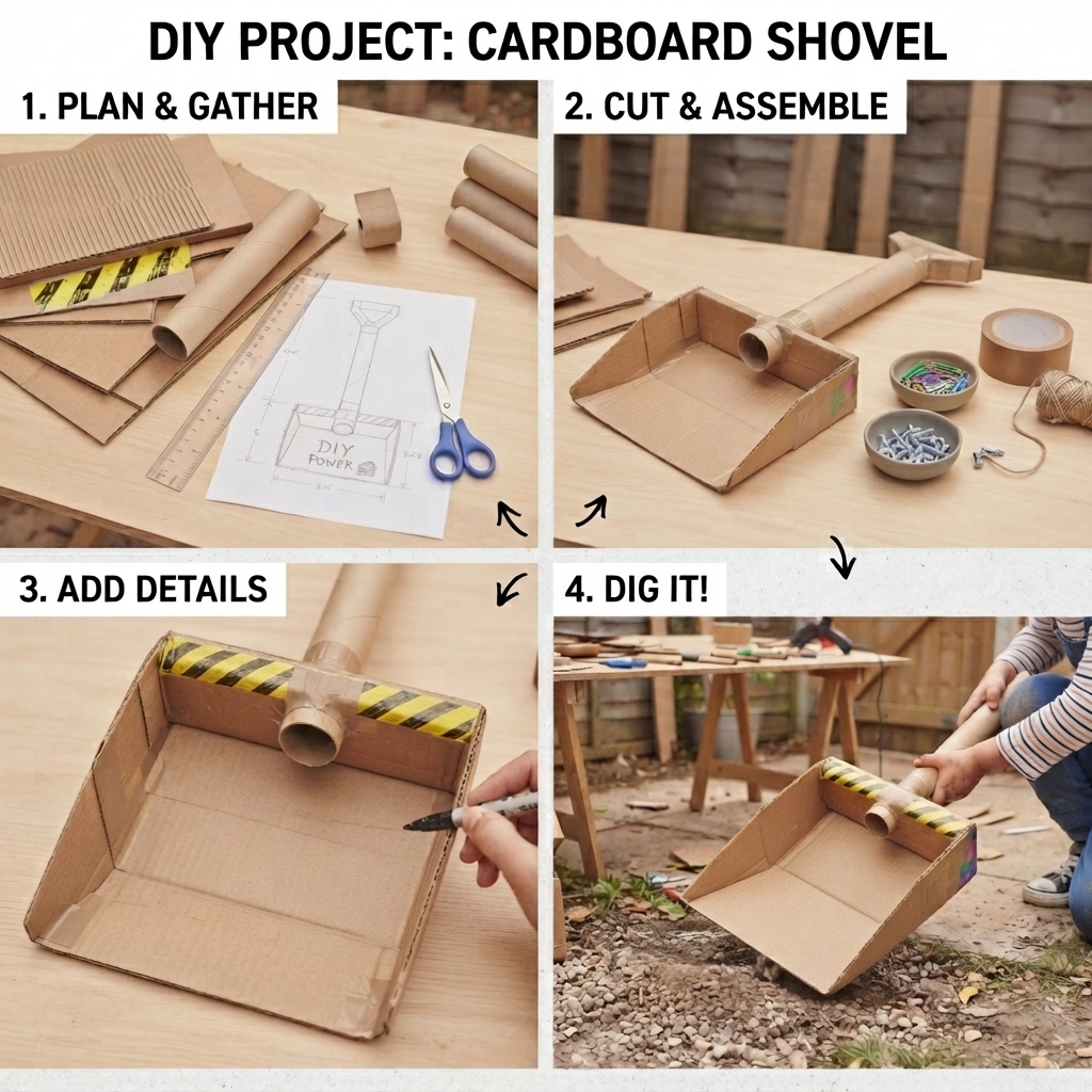 pelle de chantier en carton