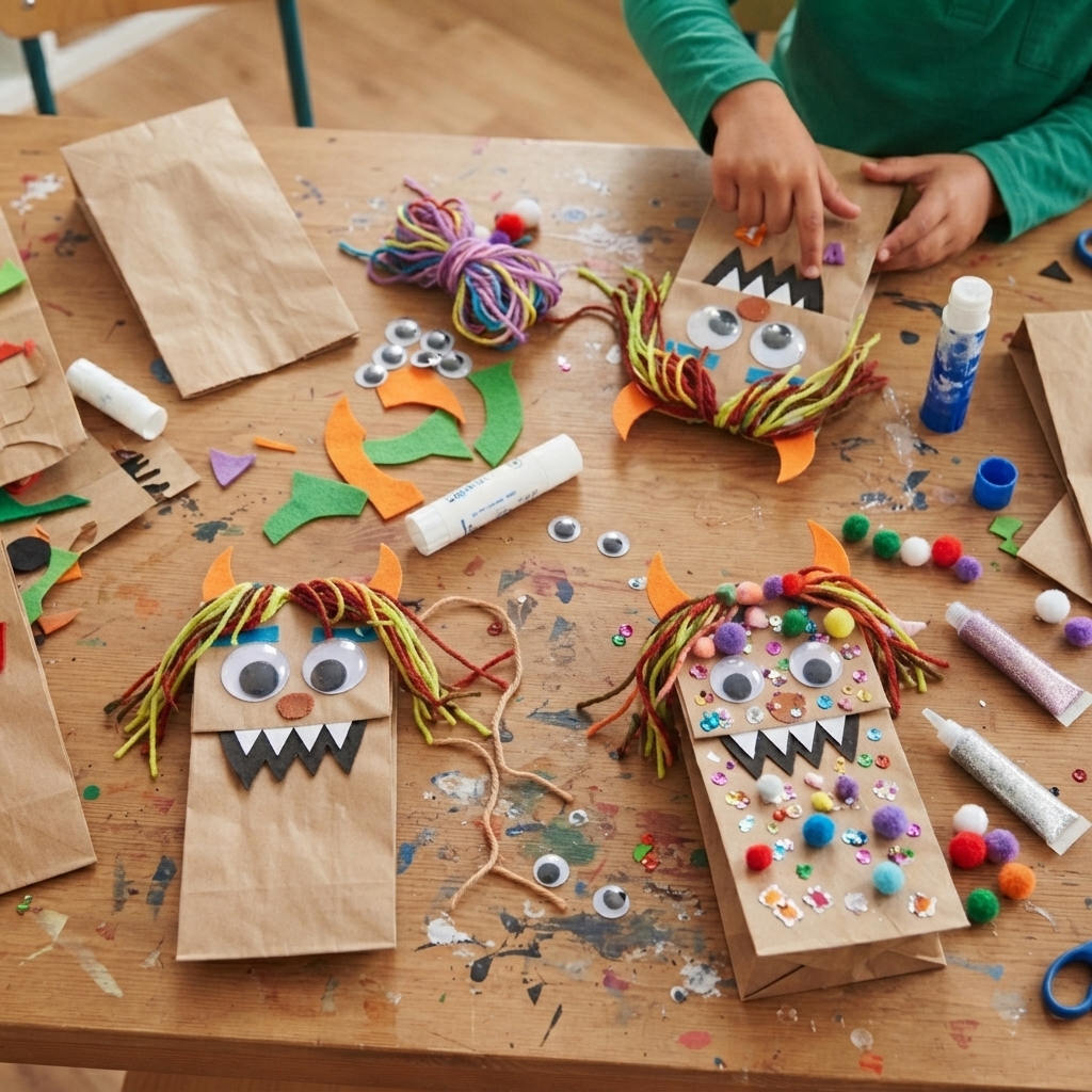 poupées monstres à partir de sacs en papier