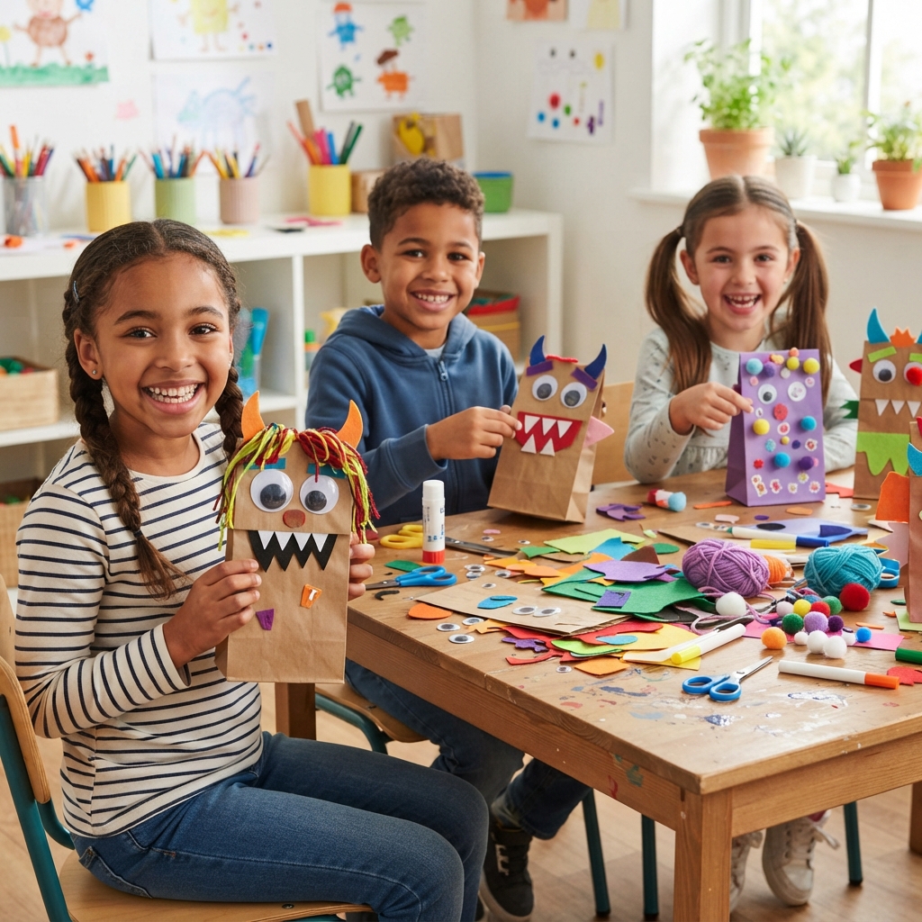 poupées monstres à partir de sacs en papier