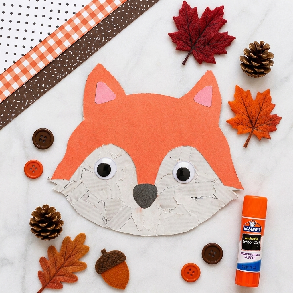 renard en papier déchiré