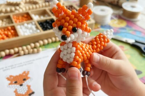 A Fox Made with Beads for Children