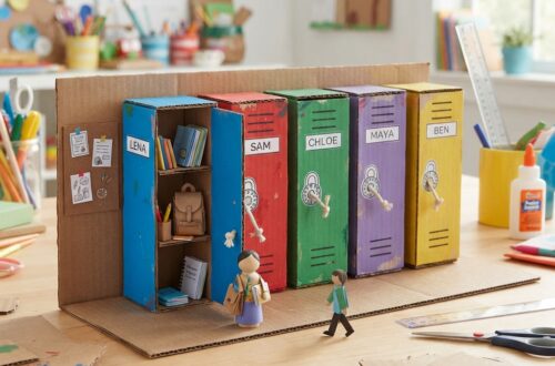 A Small Cardboard School Locker