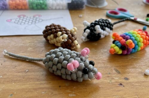 A Small Mouse Made of Beads for Children