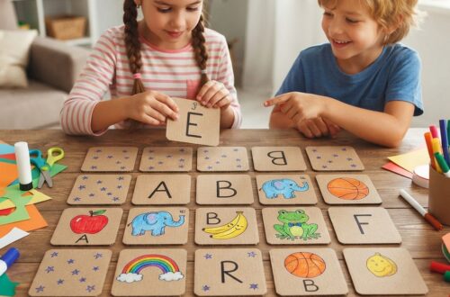 A memory game using letters and pictures