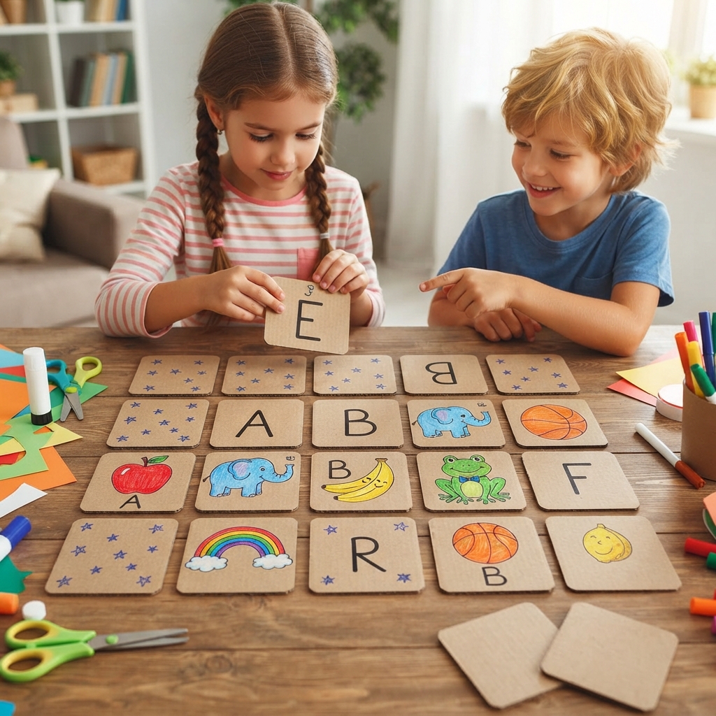 A memory game using letters and pictures