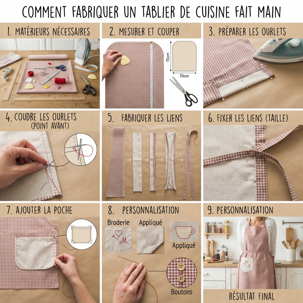 Comment fabriquer un tablier de cuisine à la main
