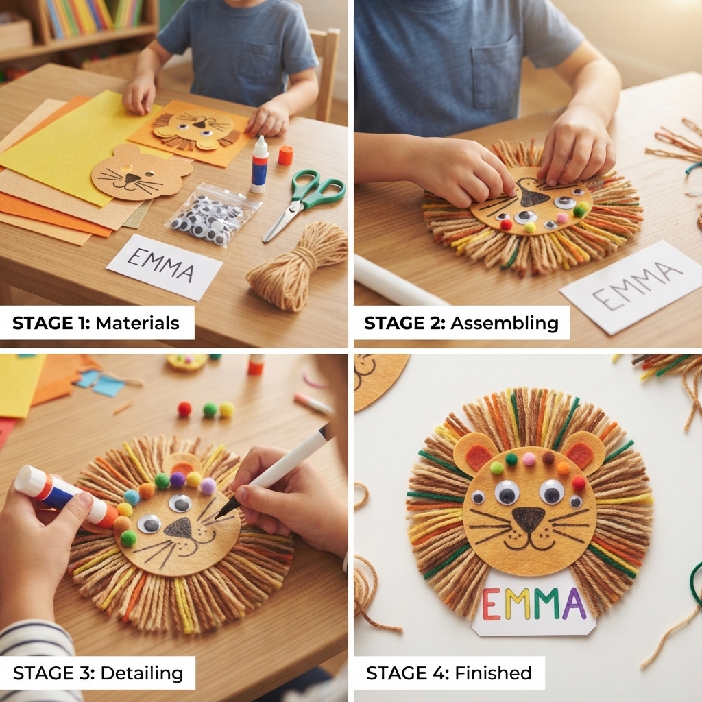 étiquettes nominatives en forme de lion